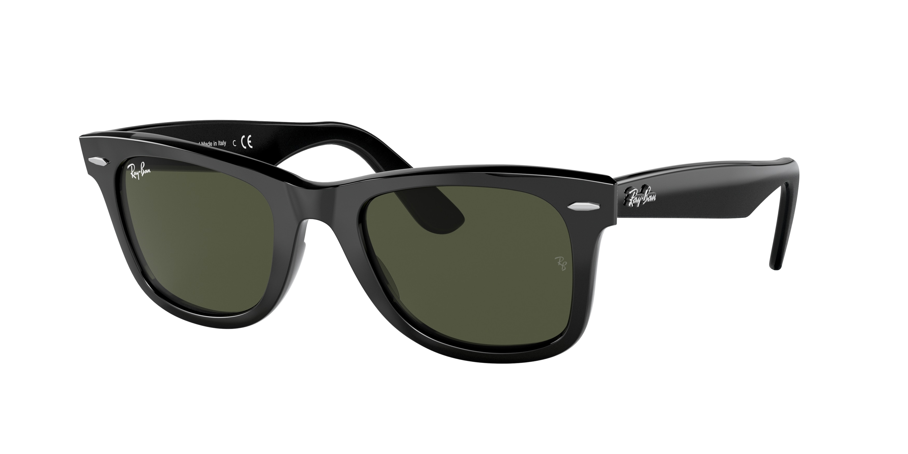 Ray - Ban Unisex RB2140 Wayfarer 135831 Aurinkolasit Asetaatti Musta Vihreä Kyykky Normaali-image